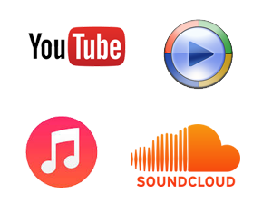 youtube windows media player itunes soundcloud
