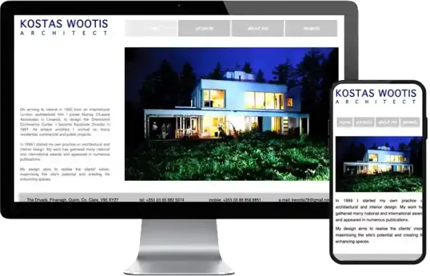 Kostas Wootis Architect Website design by Web Page Design Company