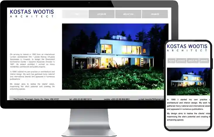 Kostas Wootis Architect Website design by Web Page Design Company