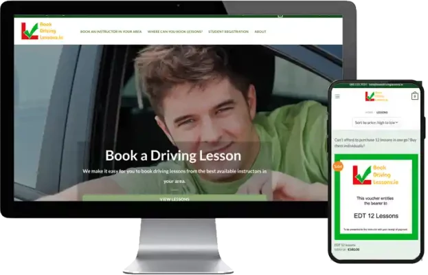 Book driving lessons Website design by Web Page Design Company