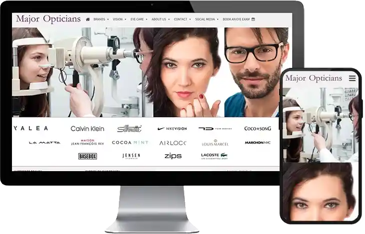 Major Opticians Website design by Web Page Design Company