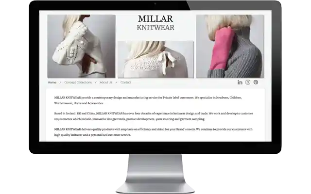 Millar Knitwear Website design by Web Page Design Company